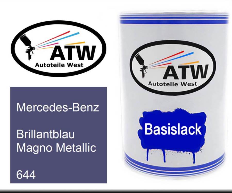 Mercedes-Benz, Brillantblau Magno Metallic, 644: 500ml Lackdose, von ATW Autoteile West.